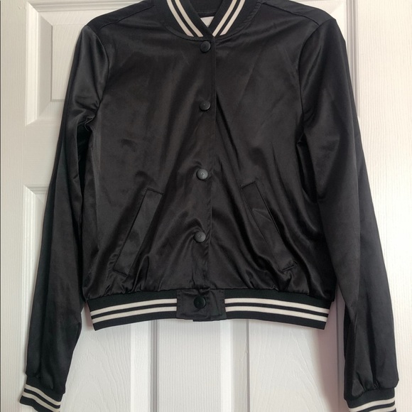 American Eagle Black Light Bomber Jacket - Picture 2 of 3